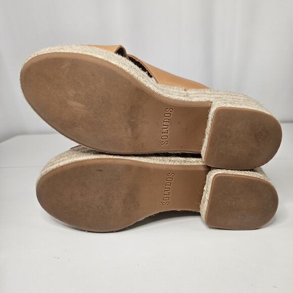 Soludos Women Shoes Leather Sandals Espadrille Wedge Tan Size 8 1820 Boho - Picture 5 of 10